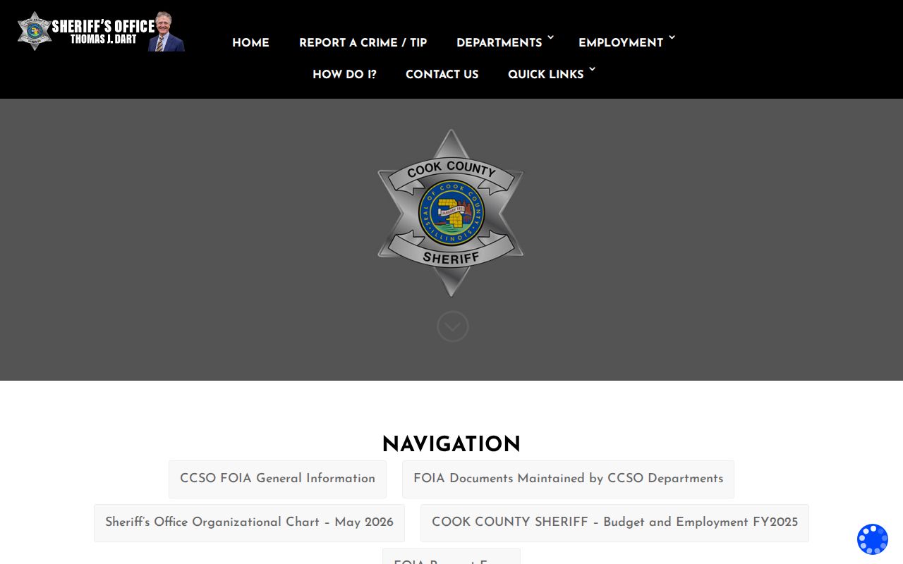 Cook County arrest report Sheriff FOIA request