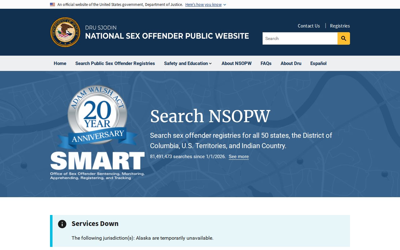 National registry search option for Cook County sex offender records